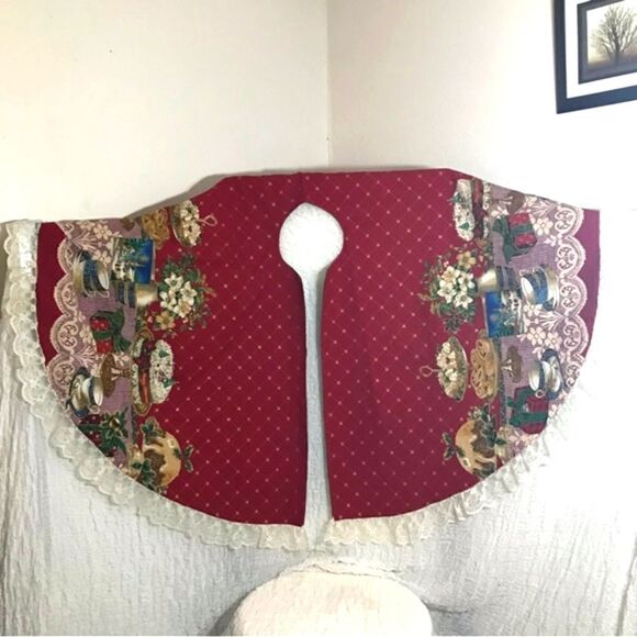 Vtg Christmas Dessert Feast Tree Skirt - Picture 8 of 8
